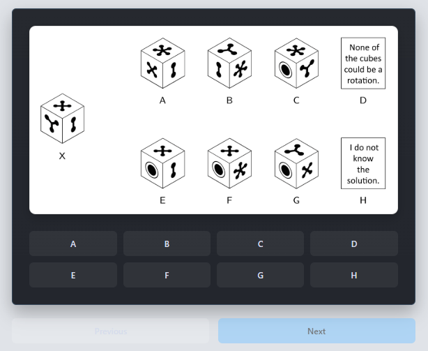 G Tracker baseline and post test flow for short reasoning checks